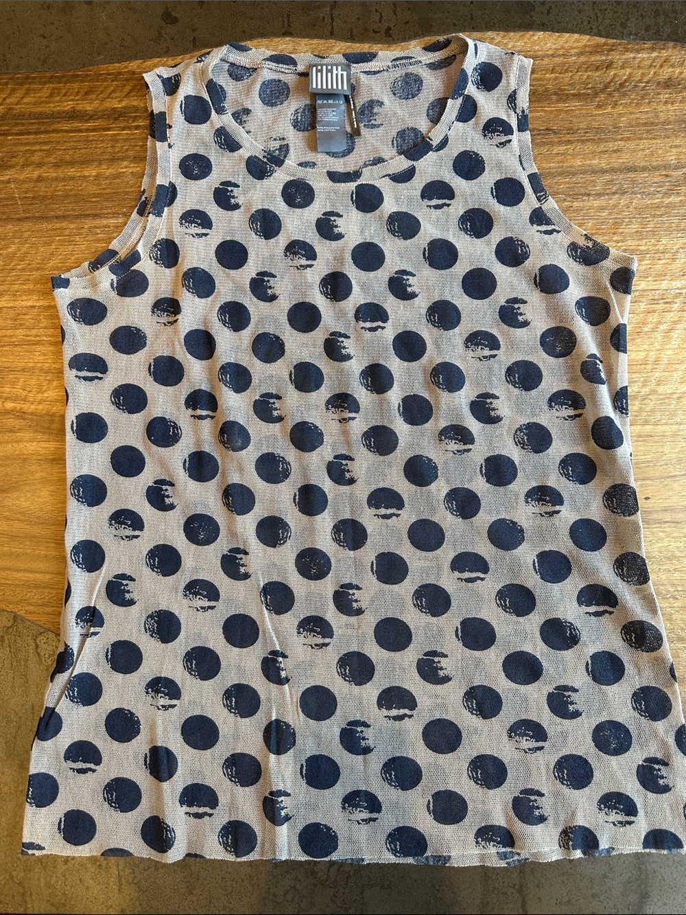 Lilith Semi Sheer Print Sleeveless Top